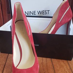 New Red Suede Nine West Heels